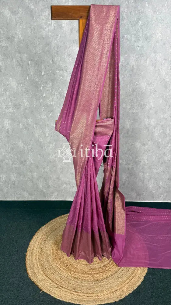SEMI GEORGETTE ANTIQUE ZARI BANARASI SAREE