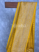 SEMI GEORGETTE ANTIQUE ZARI BANARASI SAREE