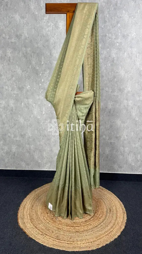 SEMI GEORGETTE ANTIQUE ZARI BANARASI SAREE
