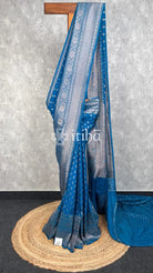 SEMI GEORGETTE ANTIQUE ZARI BANARASI SAREE