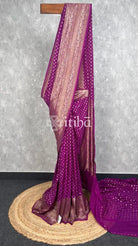 SEMI GEORGETTE ANTIQUE ZARI BANARASI SAREE