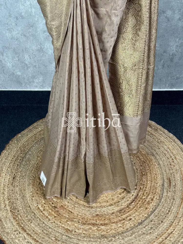SEMI GEORGETTE ANTIQUE ZARI BANARASI SAREE