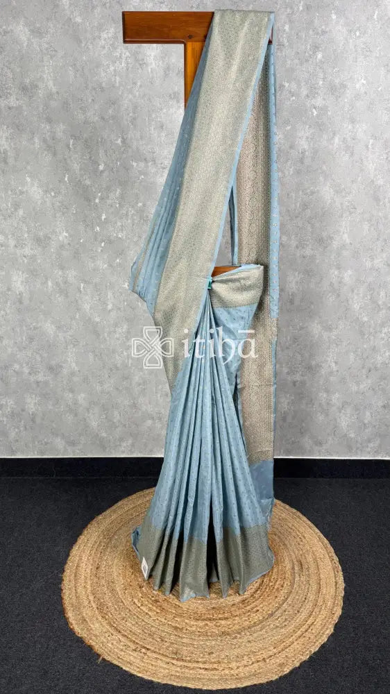 SEMI GEORGETTE ANTIQUE ZARI BANARASI SAREE