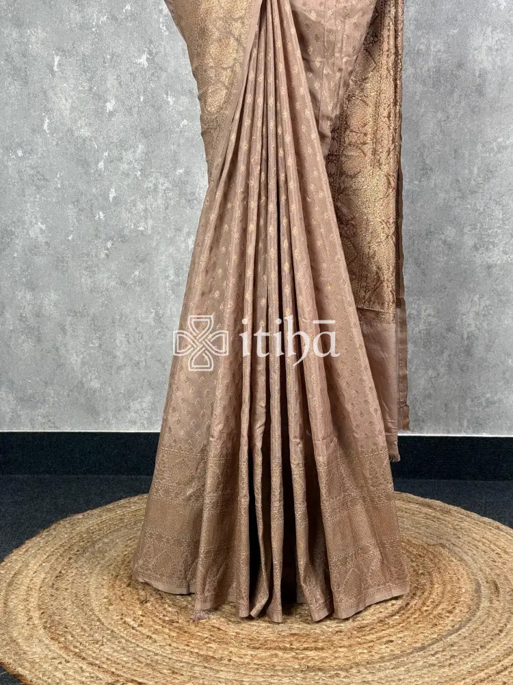SEMI GEORGETTE ANTIQUE ZARI BANARASI SAREE