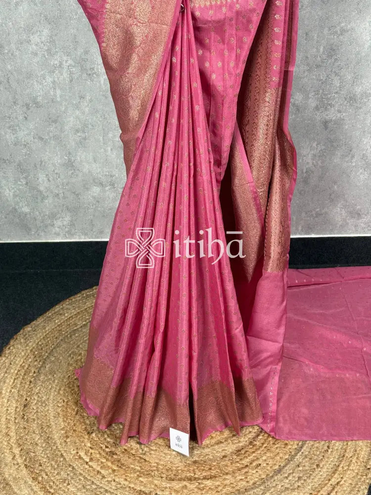 SEMI GEORGETTE ANTIQUE ZARI BANARASI SAREE
