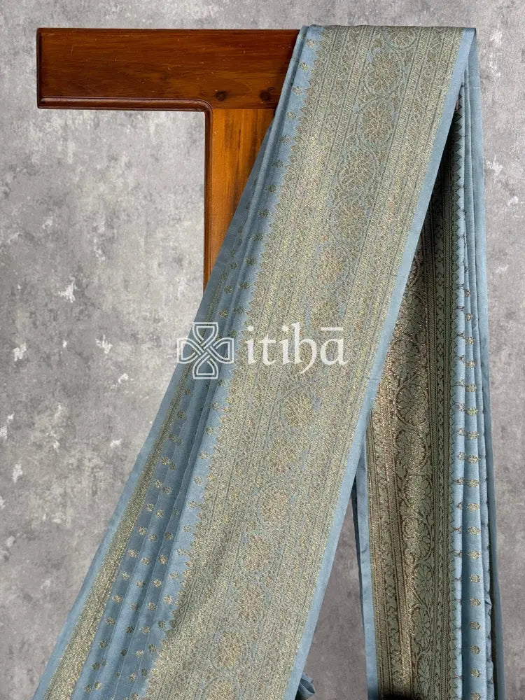 SEMI GEORGETTE ANTIQUE ZARI BANARASI SAREE