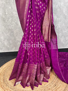 SEMI GEORGETTE ANTIQUE ZARI BANARASI SAREE