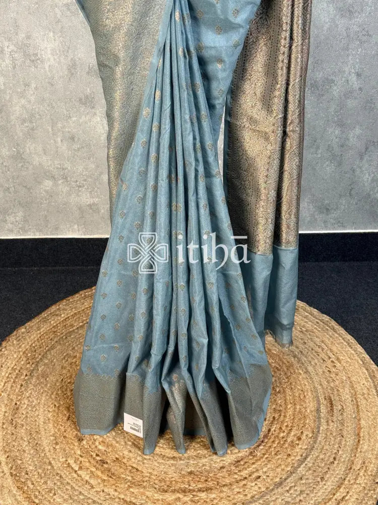 SEMI GEORGETTE ANTIQUE ZARI BANARASI SAREE