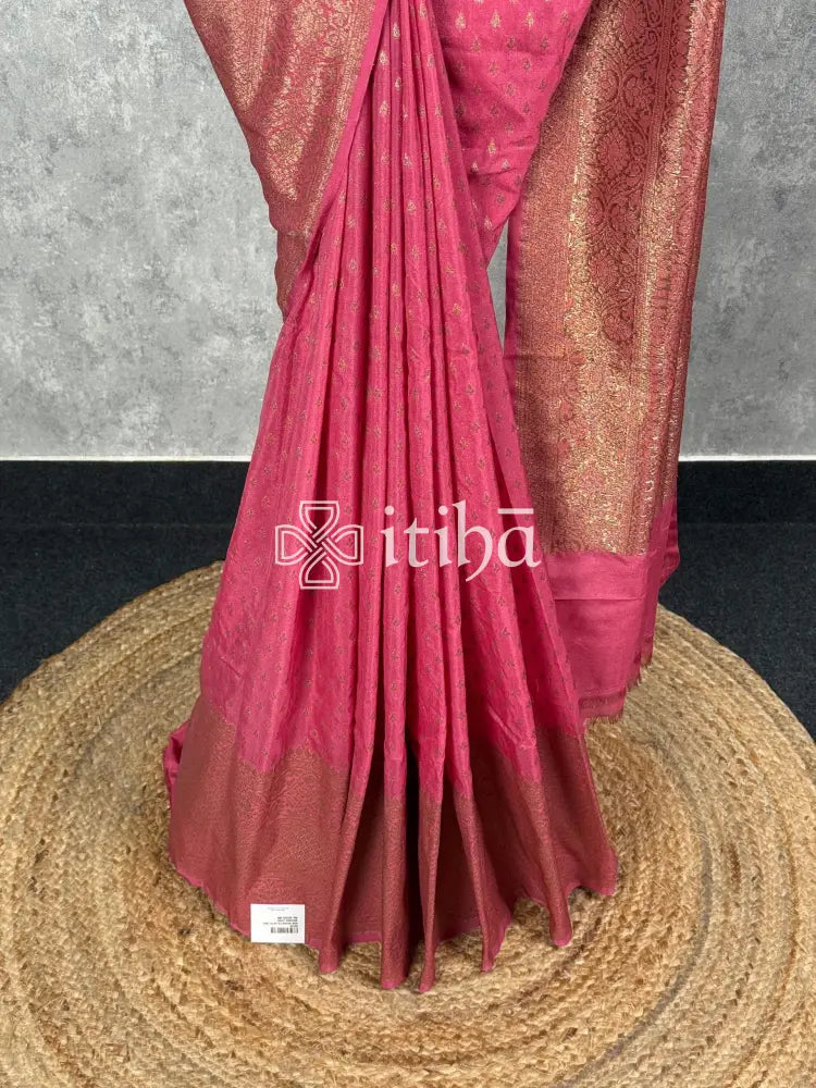 SEMI GEORGETTE ANTIQUE ZARI BANARASI SAREE