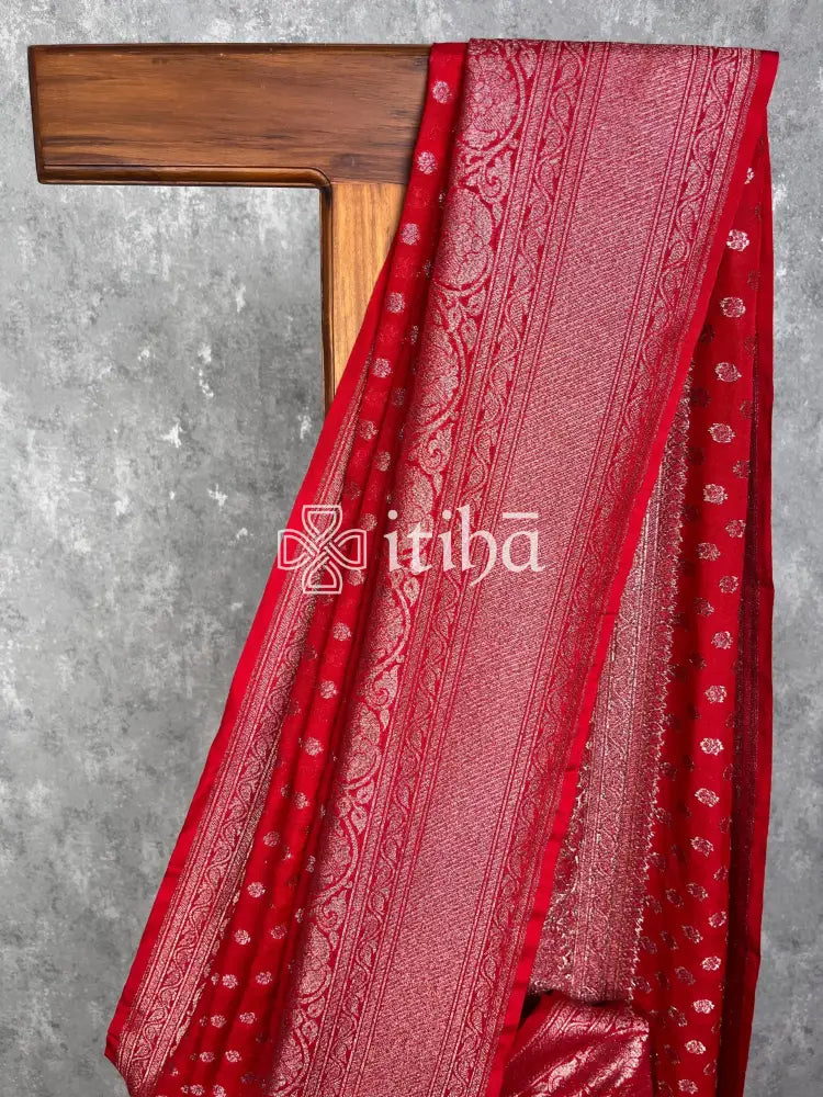 SEMI GEORGETTE ANTIQUE ZARI BANARASI SAREE