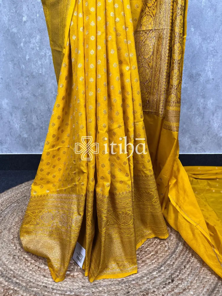 SEMI GEORGETTE ANTIQUE ZARI BANARASI SAREE