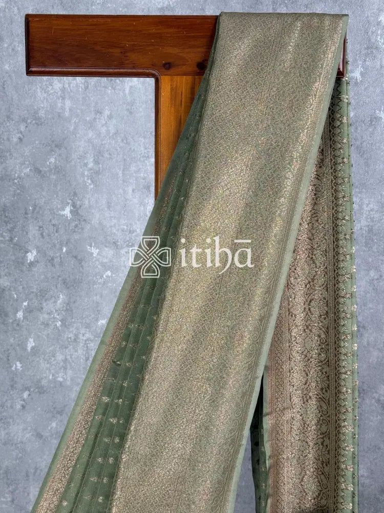 SEMI GEORGETTE ANTIQUE ZARI BANARASI SAREE