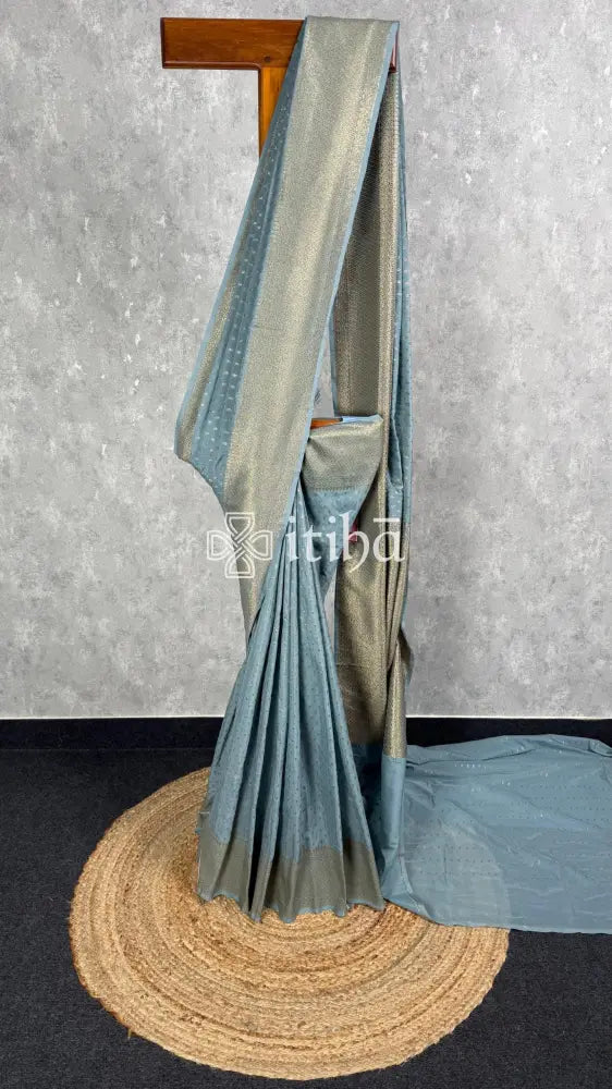 SEMI GEORGETTE ANTIQUE ZARI BANARASI SAREE