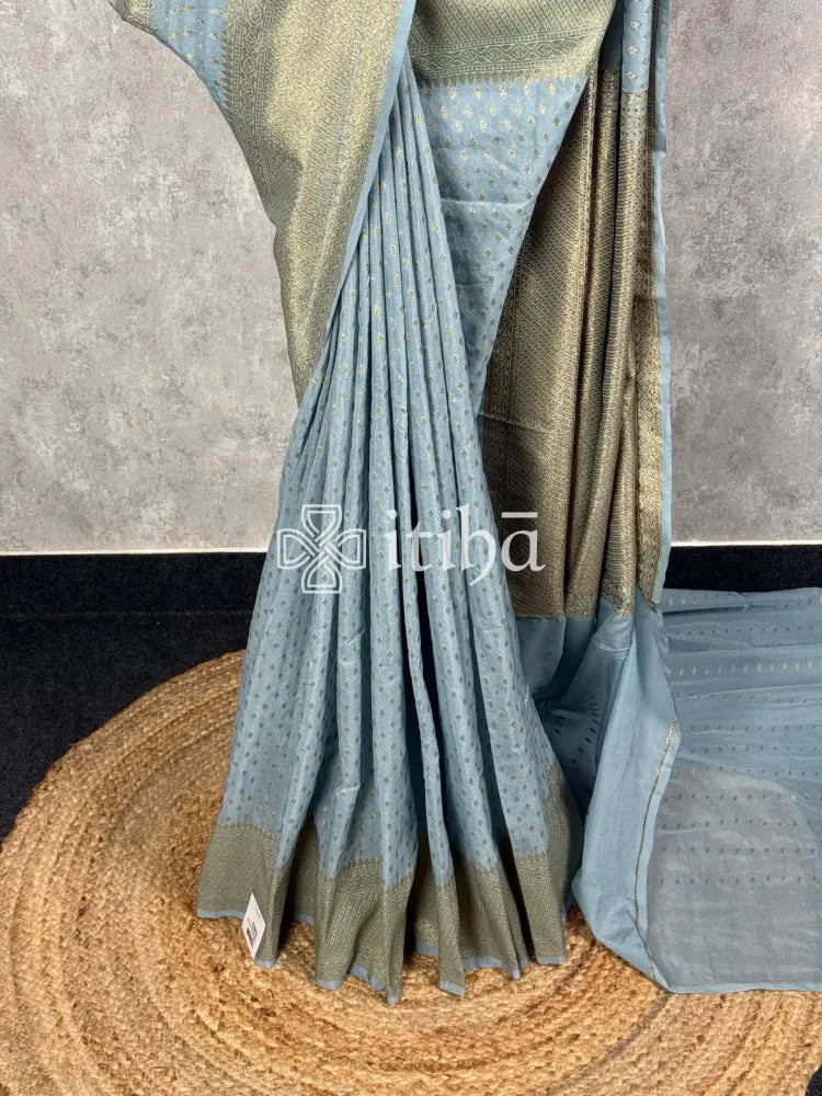 SEMI GEORGETTE ANTIQUE ZARI BANARASI SAREE