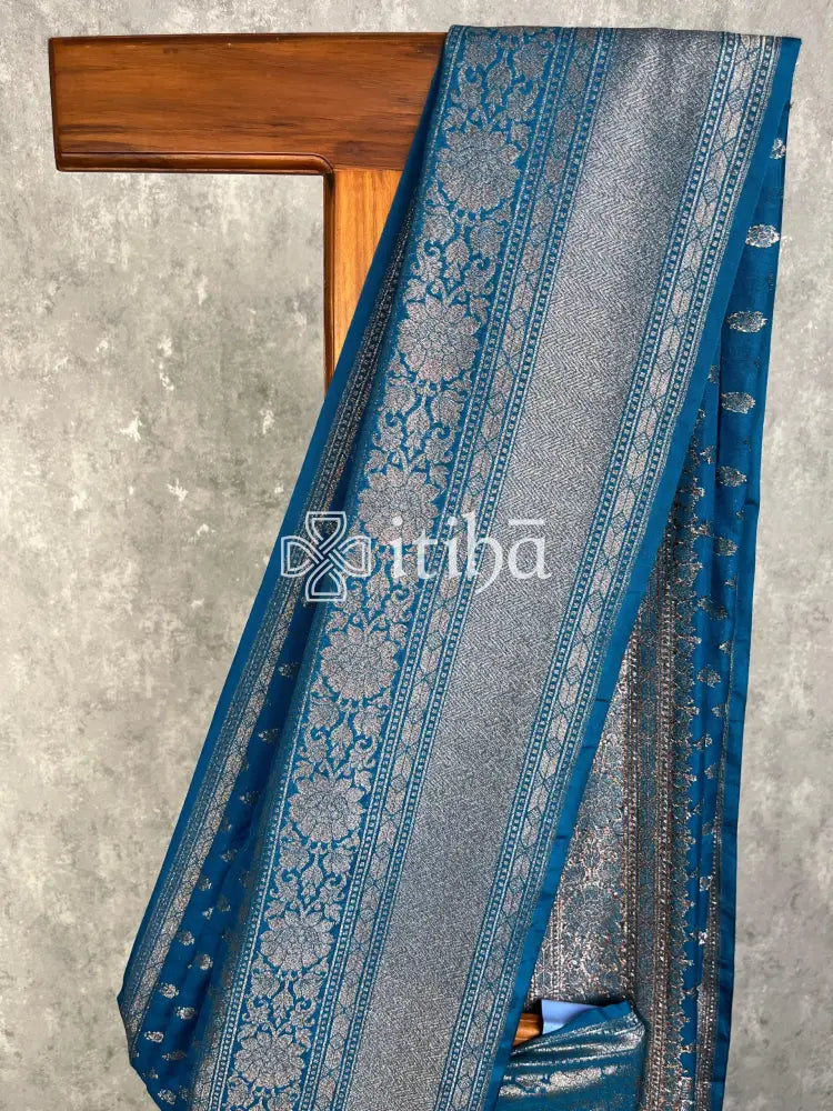 SEMI GEORGETTE ANTIQUE ZARI BANARASI SAREE