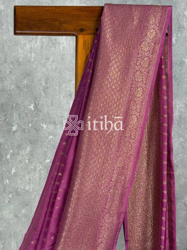 SEMI GEORGETTE ANTIQUE ZARI BANARASI SAREE