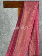 SEMI GEORGETTE ANTIQUE ZARI BANARASI SAREE