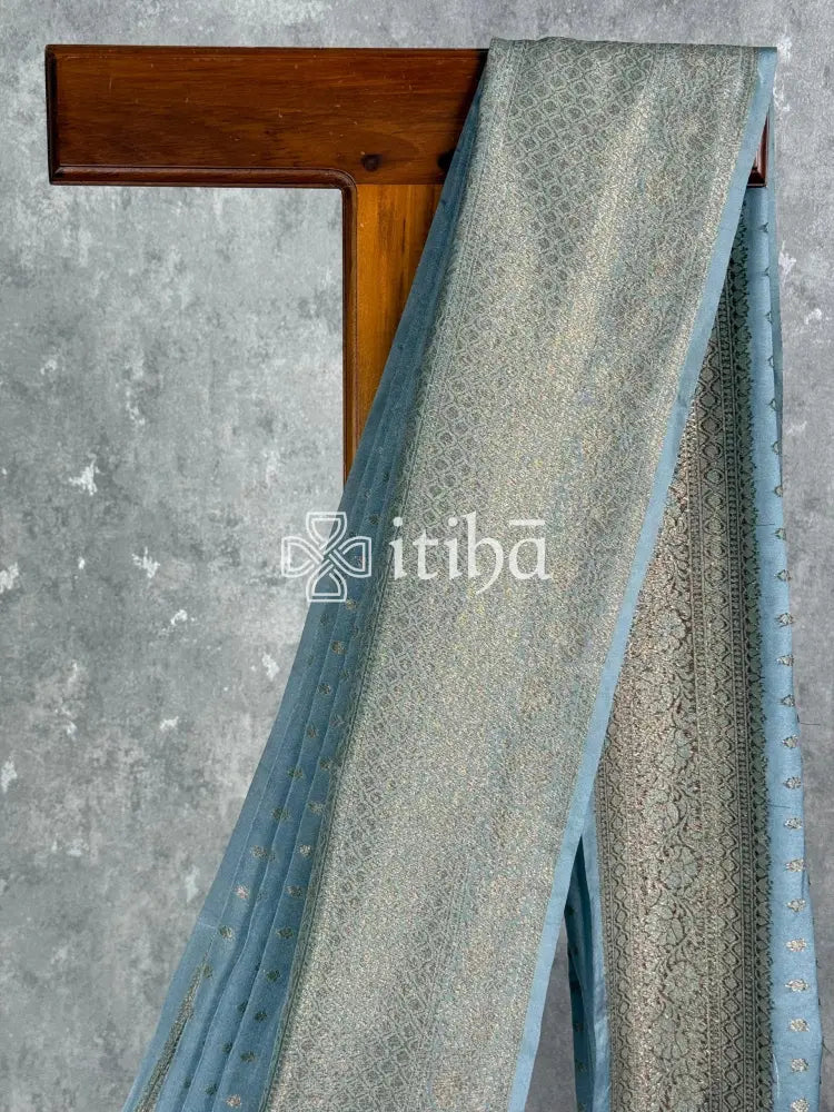 SEMI GEORGETTE ANTIQUE ZARI BANARASI SAREE