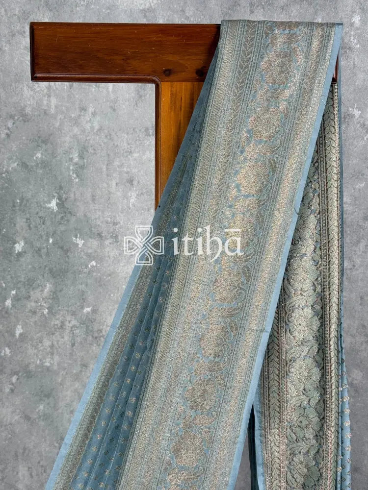 SEMI GEORGETTE ANTIQUE ZARI BANARASI SAREE