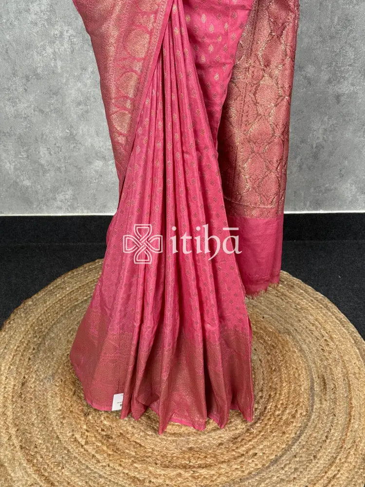 SEMI GEORGETTE ANTIQUE ZARI BANARASI SAREE