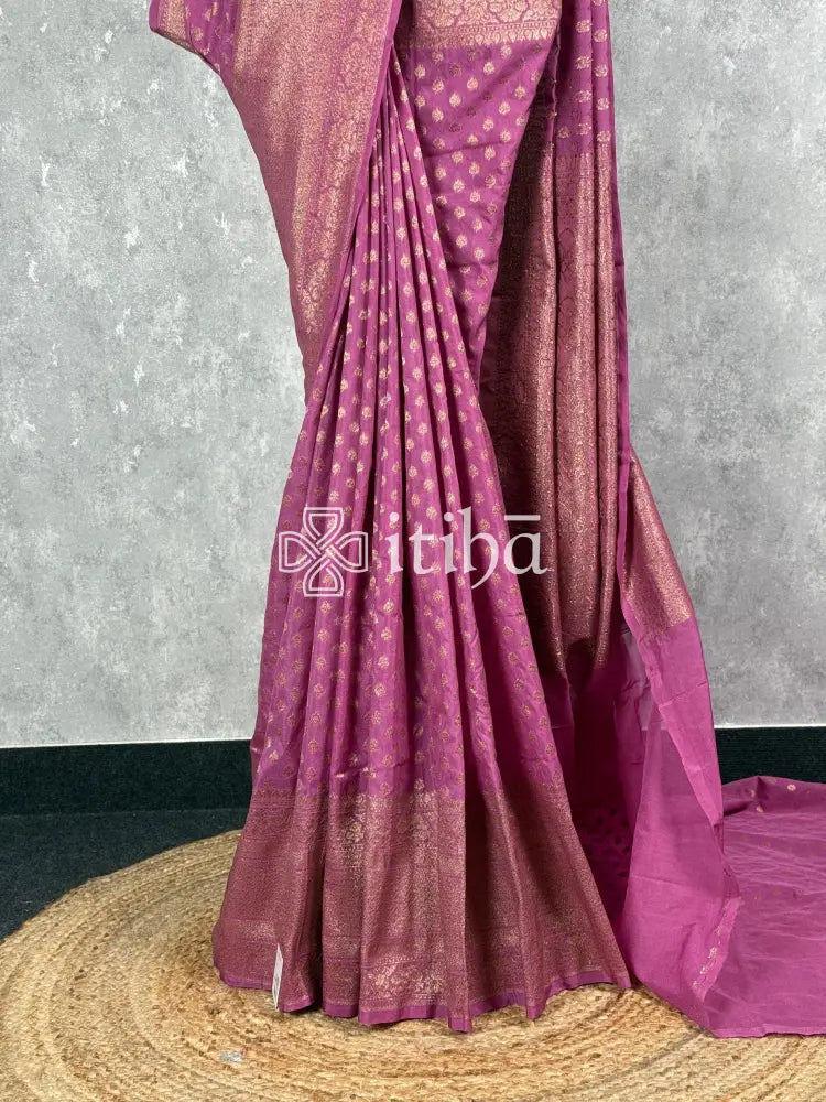 SEMI GEORGETTE ANTIQUE ZARI BANARASI SAREE
