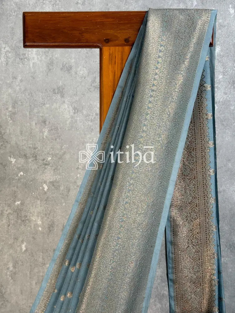 SEMI GEORGETTE ANTIQUE ZARI BANARASI SAREE