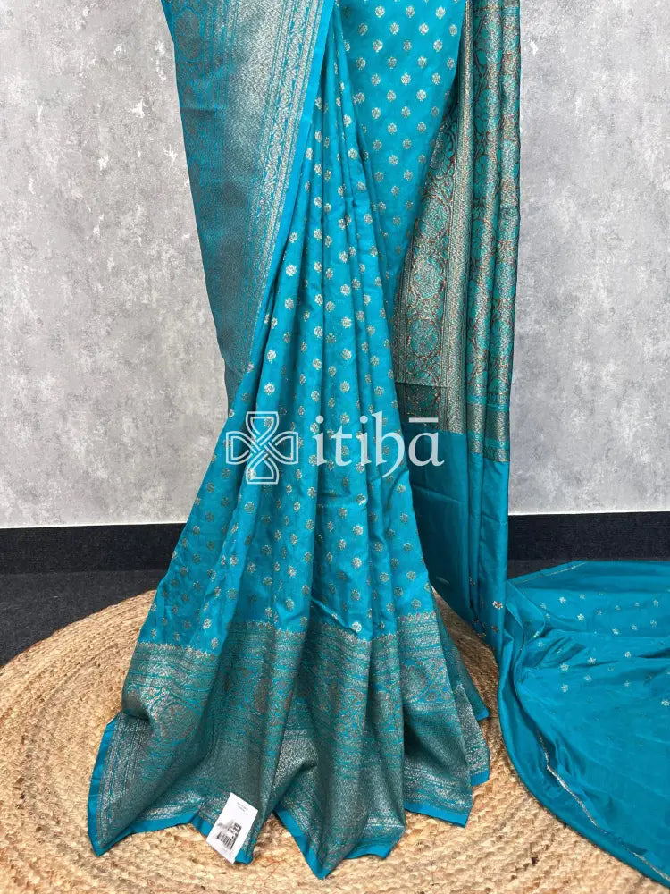 SEMI GEORGETTE ANTIQUE ZARI BANARASI SAREE