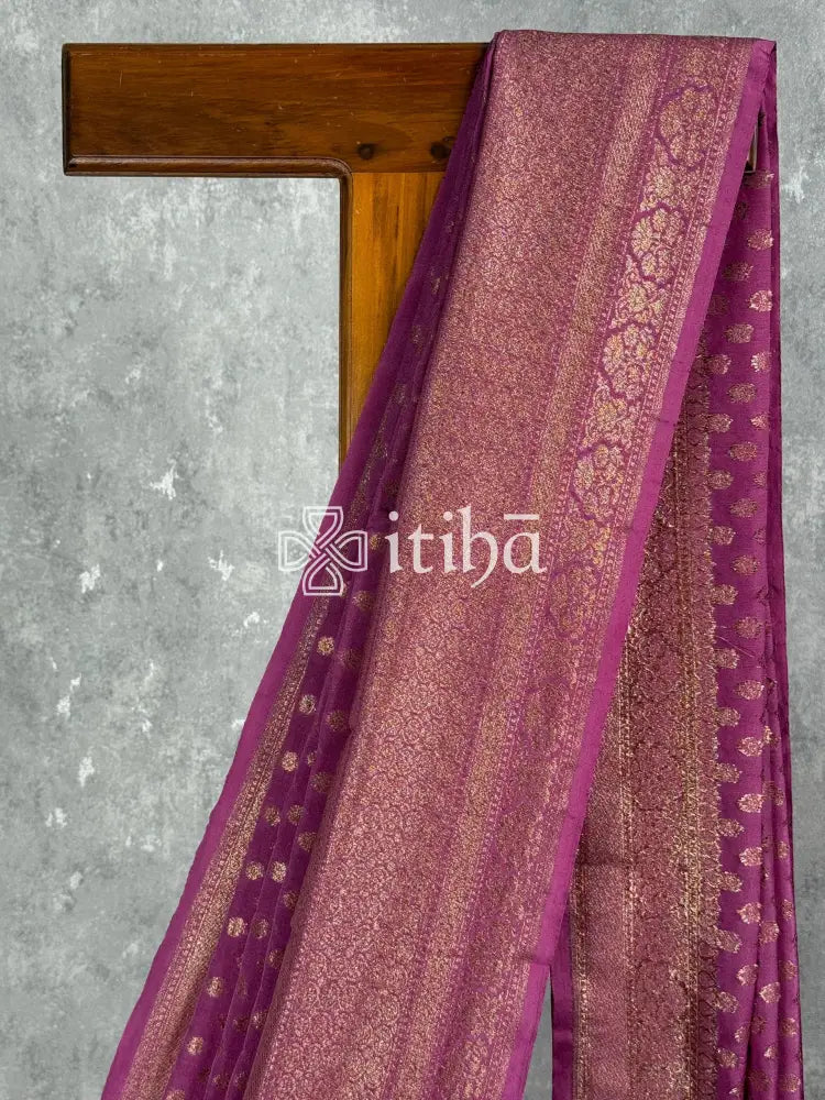 SEMI GEORGETTE ANTIQUE ZARI BANARASI SAREE