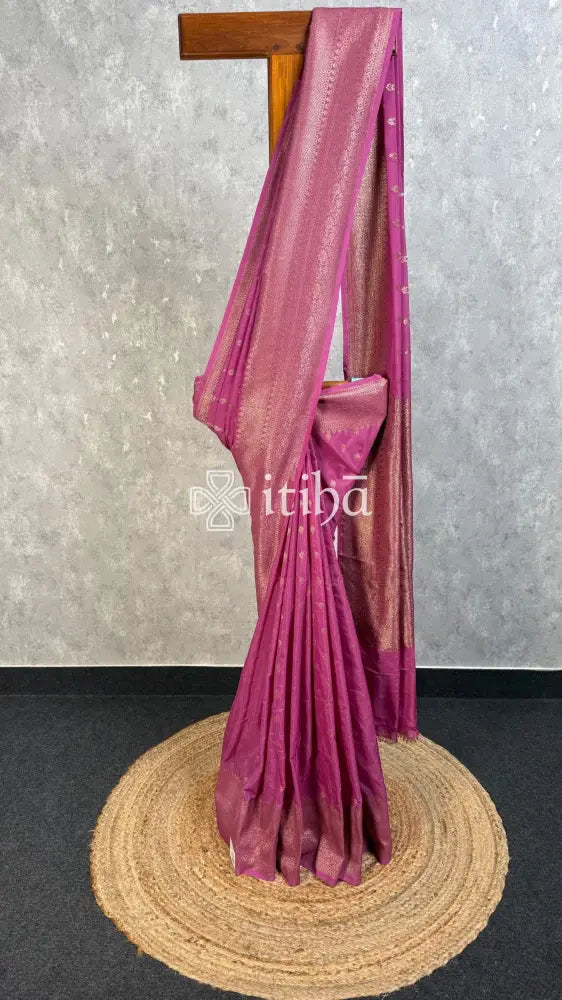 SEMI GEORGETTE ANTIQUE ZARI BANARASI SAREE