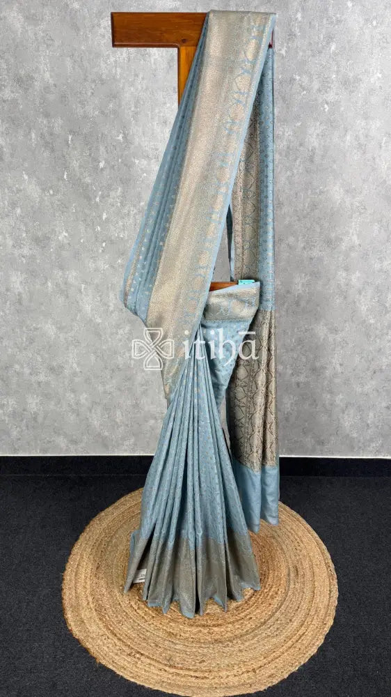 SEMI GEORGETTE ANTIQUE ZARI BANARASI SAREE