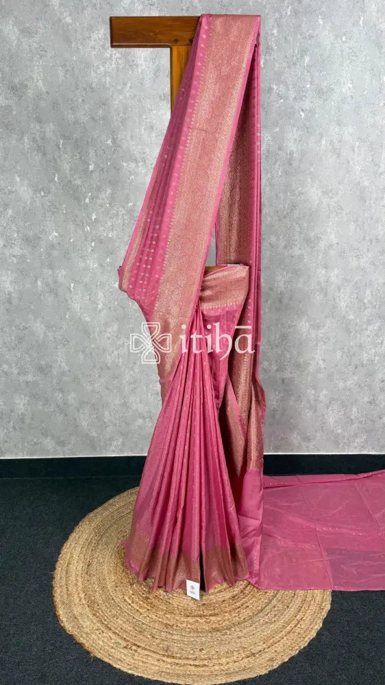 SEMI GEORGETTE ANTIQUE ZARI BANARASI SAREE