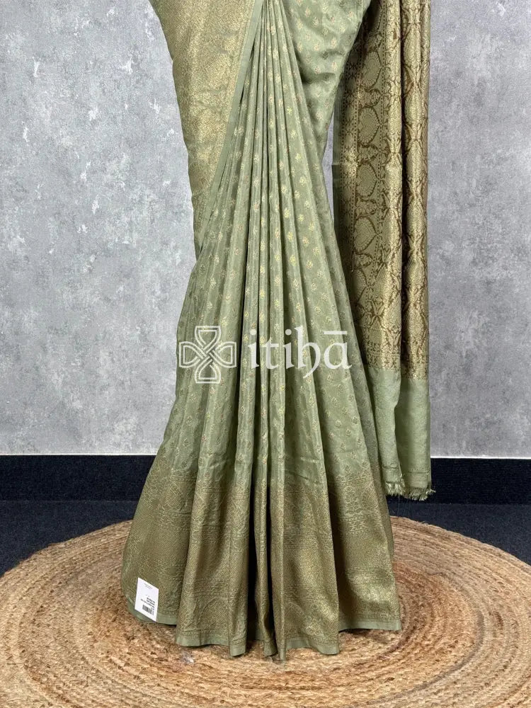 SEMI GEORGETTE ANTIQUE ZARI BANARASI SAREE