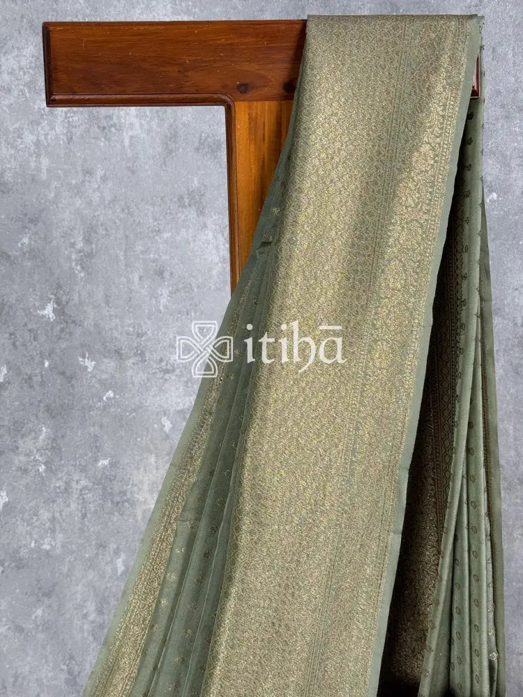 SEMI GEORGETTE ANTIQUE ZARI BANARASI SAREE