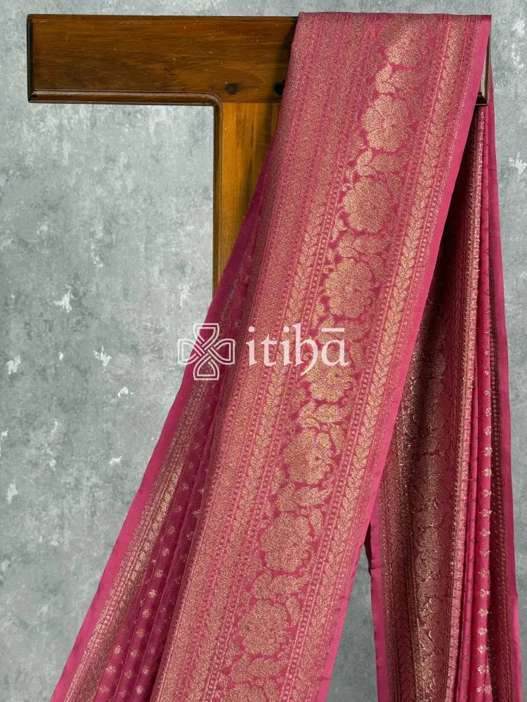 SEMI GEORGETTE ANTIQUE ZARI BANARASI SAREE