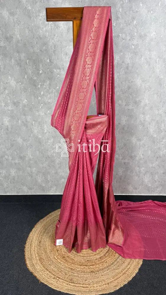 SEMI GEORGETTE ANTIQUE ZARI BANARASI SAREE