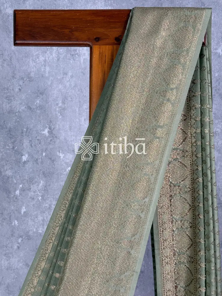 SEMI GEORGETTE ANTIQUE ZARI BANARASI SAREE