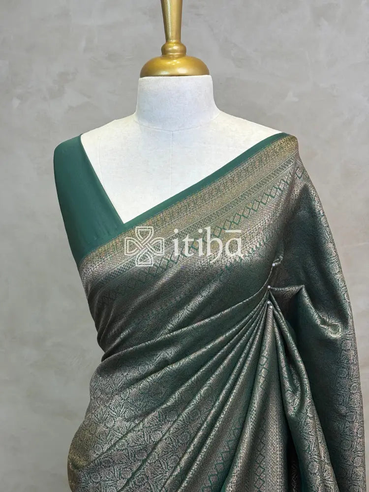 SEMI KATAN ANTIQUE ZARI BANARASI SAREE