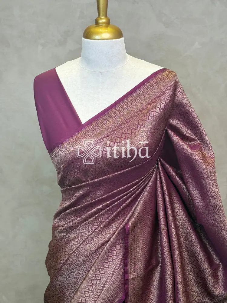 SEMI KATAN ANTIQUE ZARI BANARASI SAREE