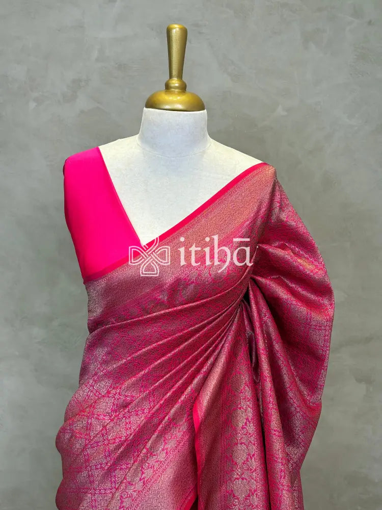 SEMI KATAN ANTIQUE ZARI BANARASI SAREE