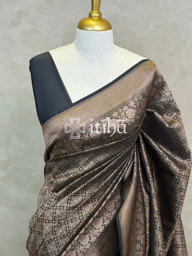 SEMI KATAN ANTIQUE ZARI BANARASI SAREE