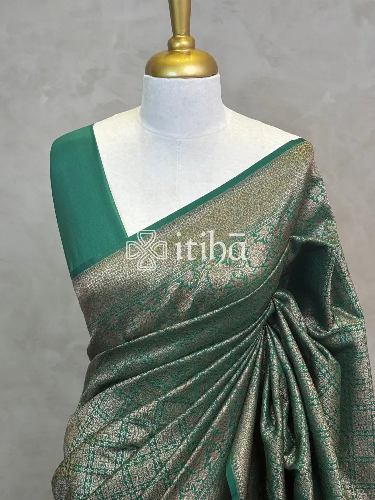 SEMI KATAN ANTIQUE ZARI BANARASI SAREE