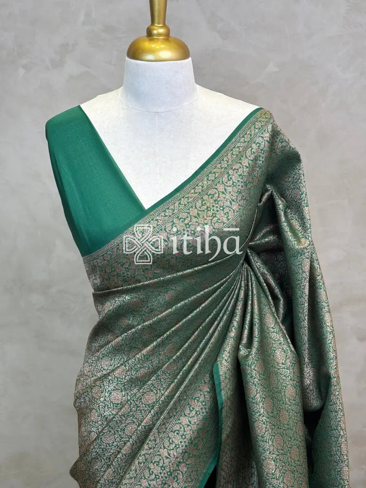 SEMI KATAN ANTIQUE ZARI BANARASI SAREE