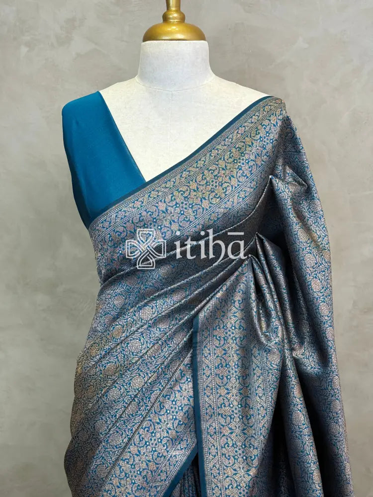 SEMI KATAN ANTIQUE ZARI BANARASI SAREE