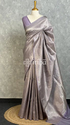 SEMI KATAN WATER ZARI BROCADE BANARASI SAREE - DUSTY LAVENDER