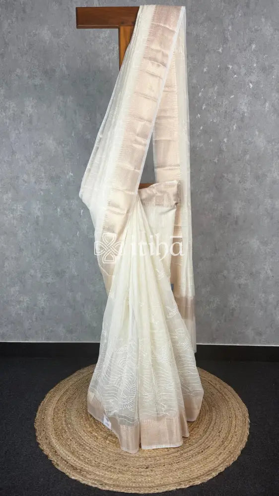 SEMI KOTA EMBROIDERY BANARASI SAREE