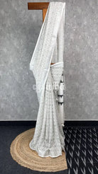 SEMI LINEN PRINTED SAREE