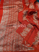SEMI MATKA TUSSAR BANARASI SAREE - RUST ORANGE