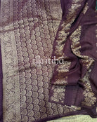 SEMI MATKA TUSSAR BANARASI SAREE - WINE PURPLE