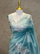 SEMI ORGANZA APPLIQUE SAREE