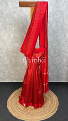SEMI ORGANZA BANARASI SAREE - Red